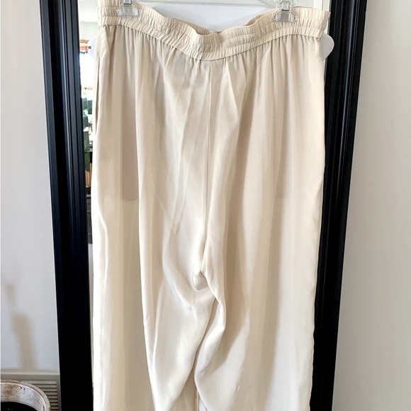 Silk Wide Leg Ivory Pants - Picture 3 of 4
